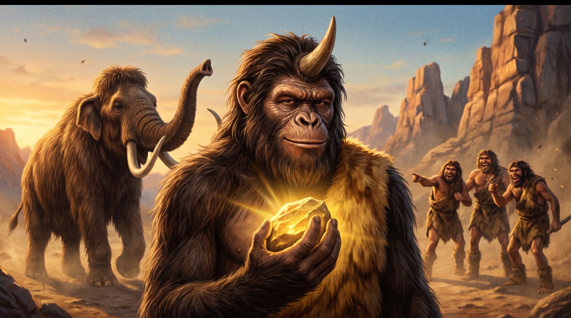 Trog holding the glowing shiny rock